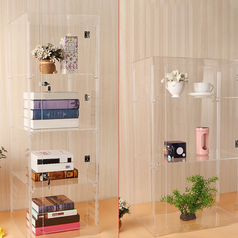 Modern Acrylic Display Stand Clear Display Cabinet with Adjustable Shelves