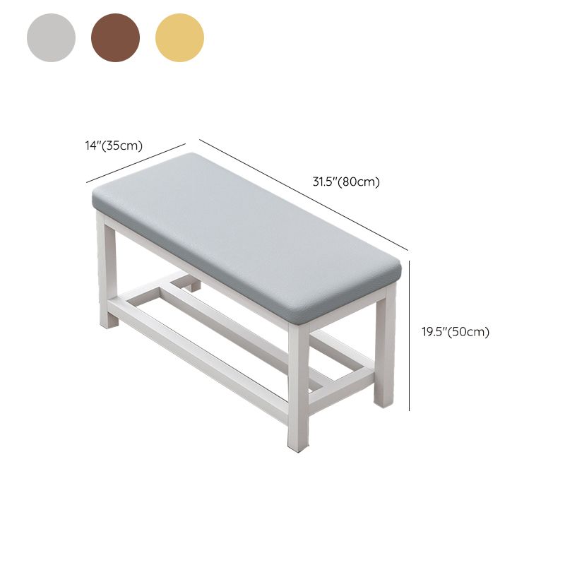 Contemporary Upholstered Bench Rectangle 14"Wide Bench with Shelves