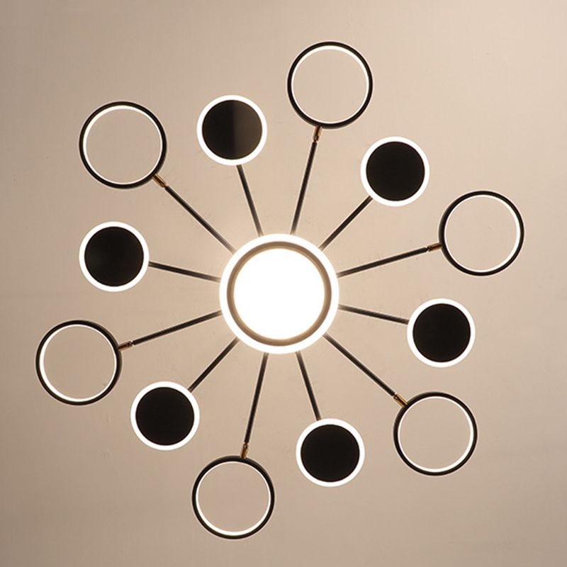 Cercles de luminaire suspendu LED de style nordique avec nuance en métal