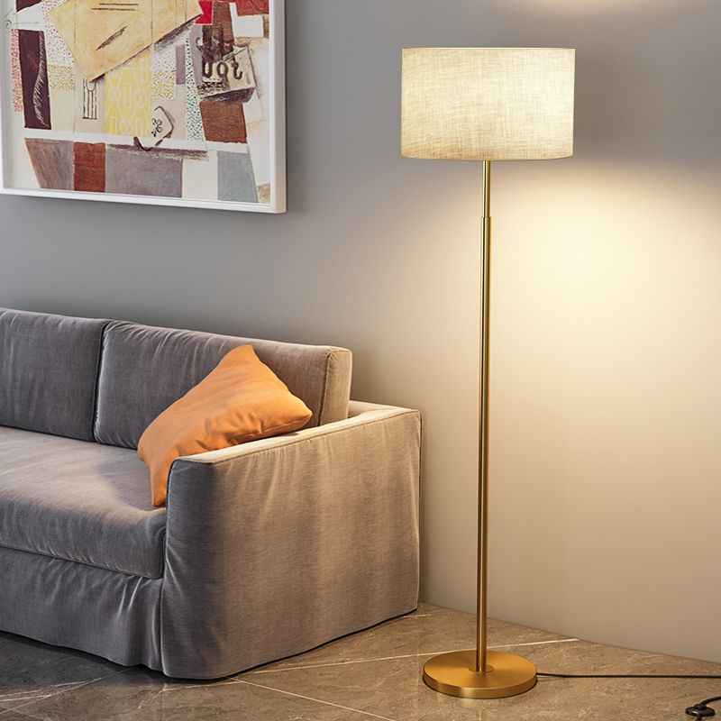 Fabric Cylinder Floor Lamp Modern Style Floor Light for Living Room