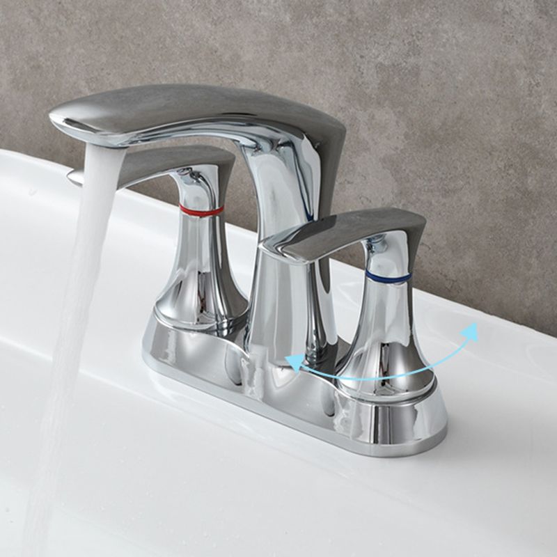 Square 2-Handle Bathroom Faucet 3 Hole Centerset Lavatory Faucet