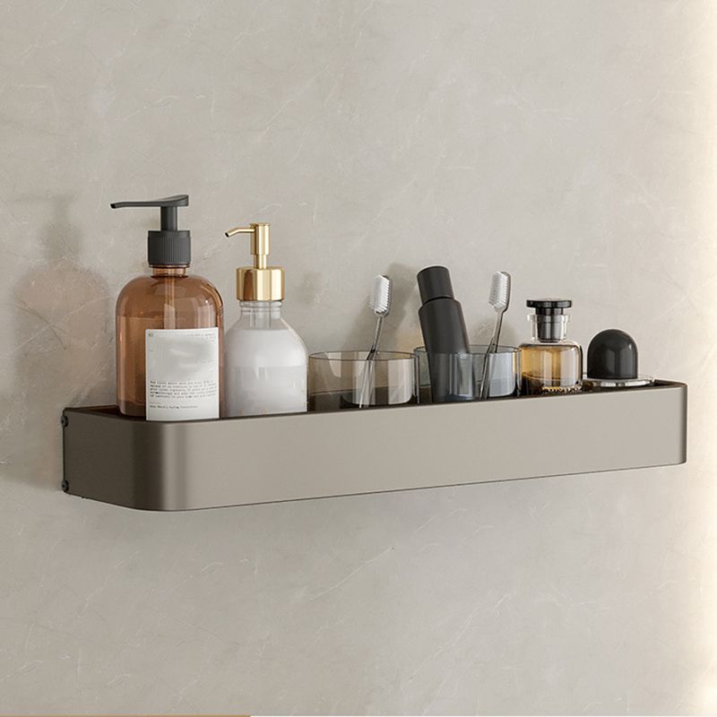 Contemporary Aluminum Bathroom Accessory Set Gray Bath Shelf