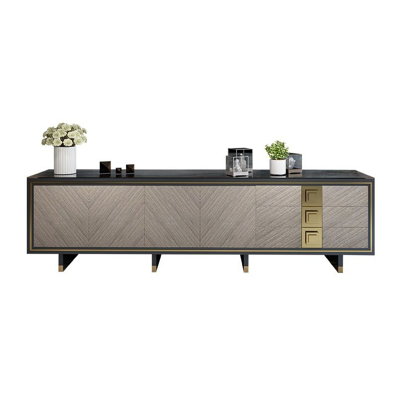 Glam TV Media Console Wood Media Console TV Stand with 3 Drawers