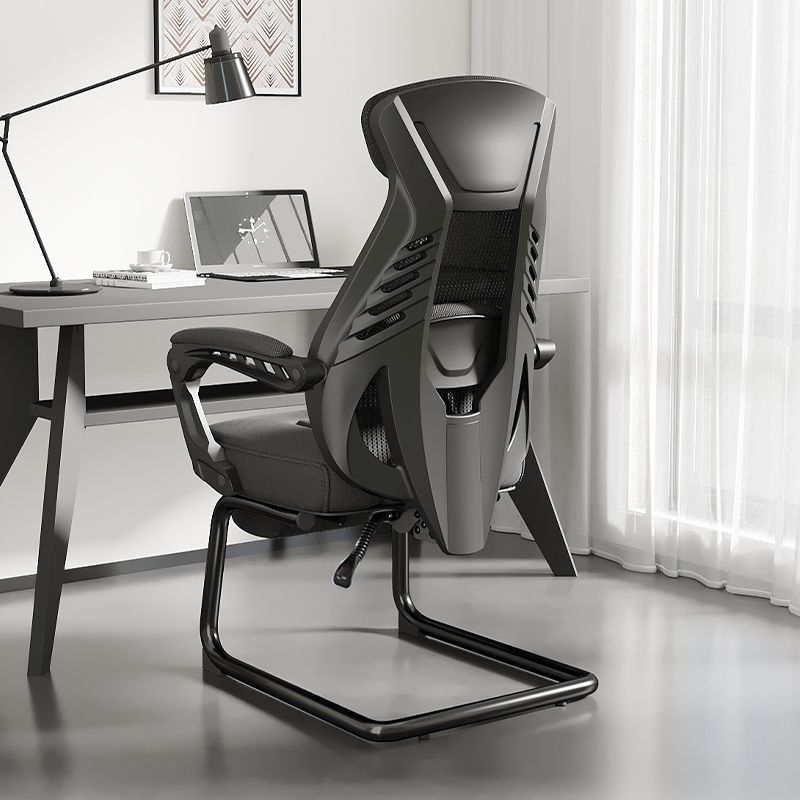 Modern Ergonomic No Wheels Arm Chair High Back Fixed Arms Office Desk