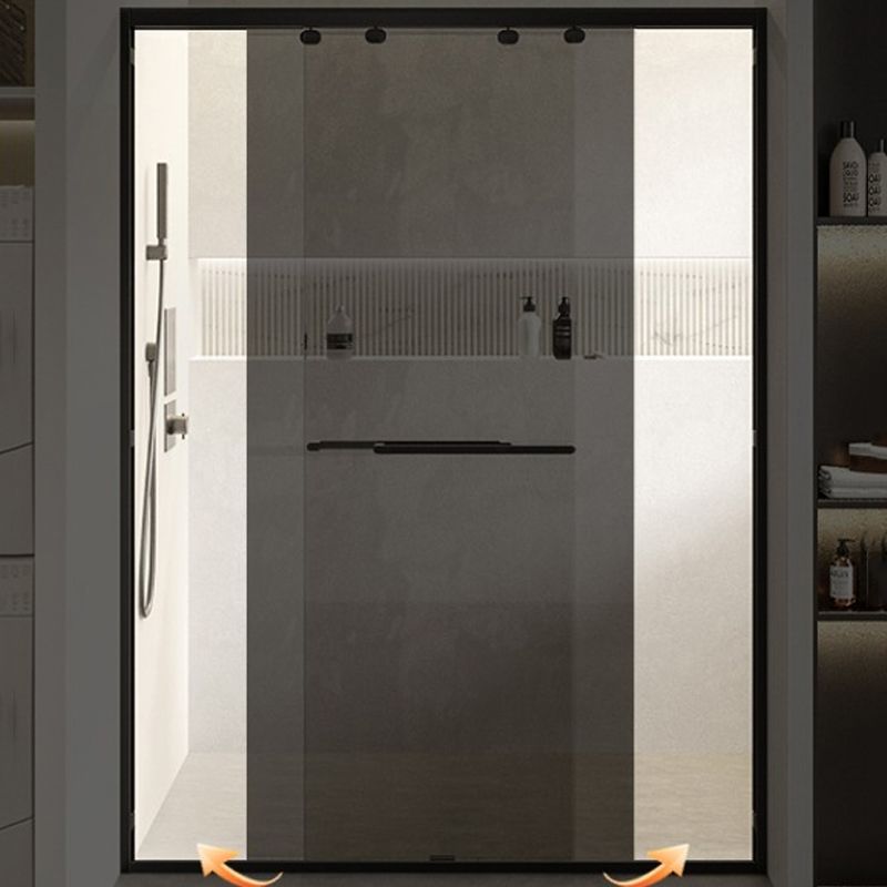 Double Sliding Shower Door Semi Frameless Shower Door with Stainless Steel Frame