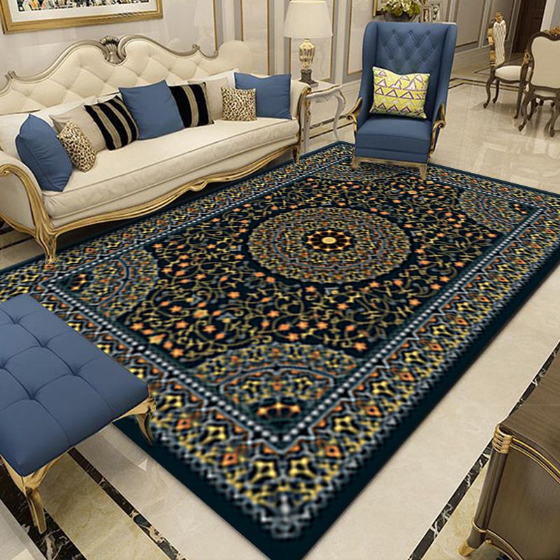 Glam Traditional Floral Design Rug Shabby Chic Polyester Rug Easy Care Stain Resistant Area Carpet for Living Room