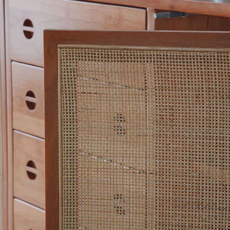 Contemporary Rattan Door Sideboard Cabinet with Storage for Home Use