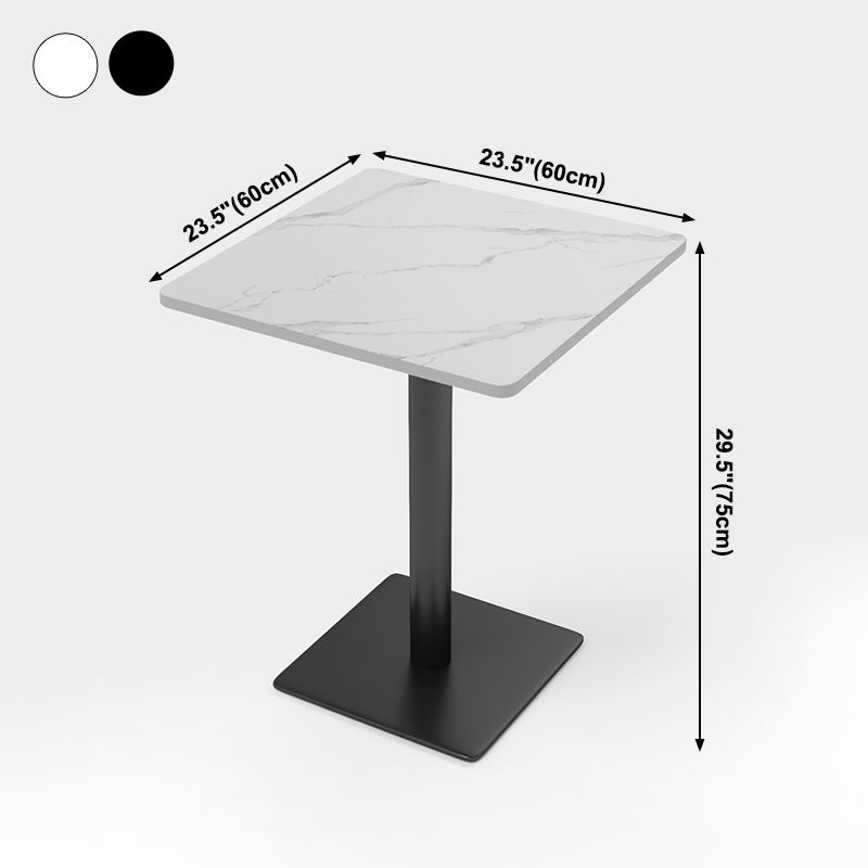 Mesa de comedor de piedra sinterizada moderna mesa de marco negro para comedor para comedor