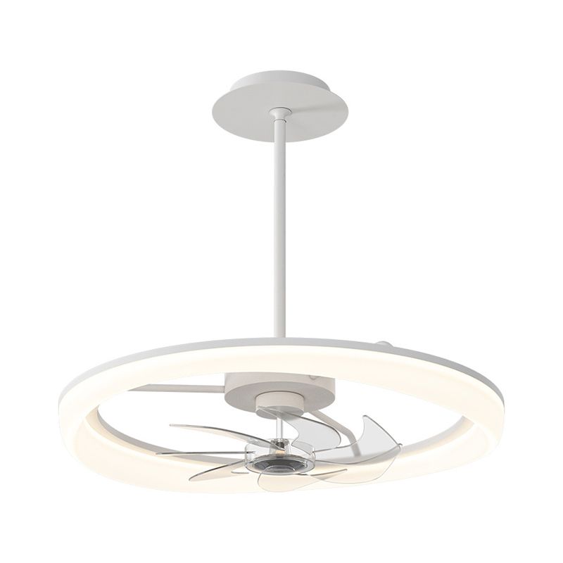 Matte White Ceiling Chandelier LED Contemporary Ceiling Fan Light Fixture