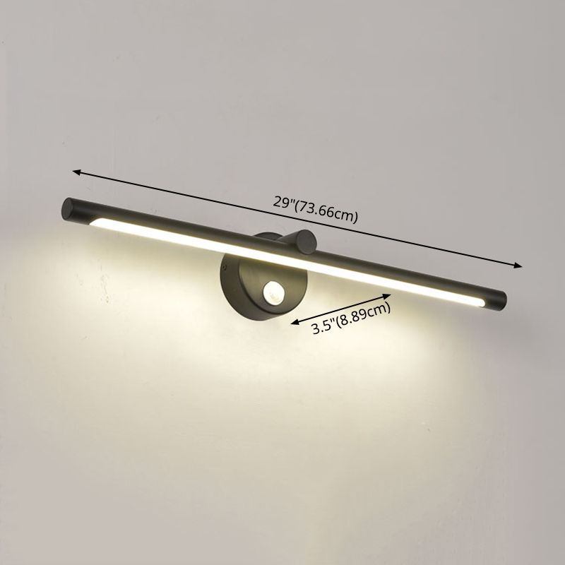 Black Acrylic Modern Wall Sconce 1-Light Linear Wall Mounted Lighting for Bathroom