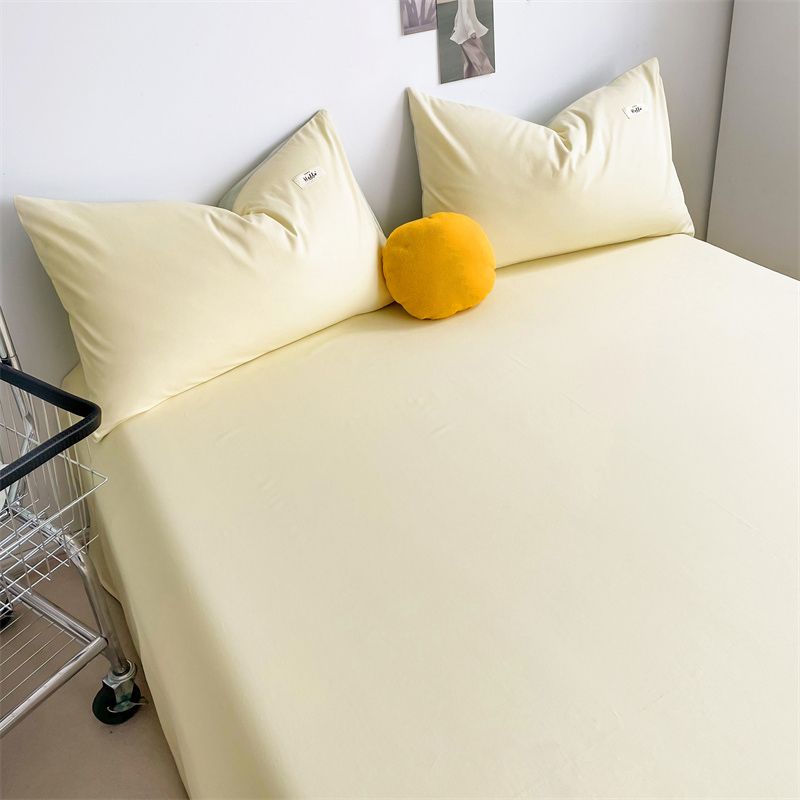 Modern Elegant Bed Sheet Set Solid Color Fitted Sheet for Bedroom