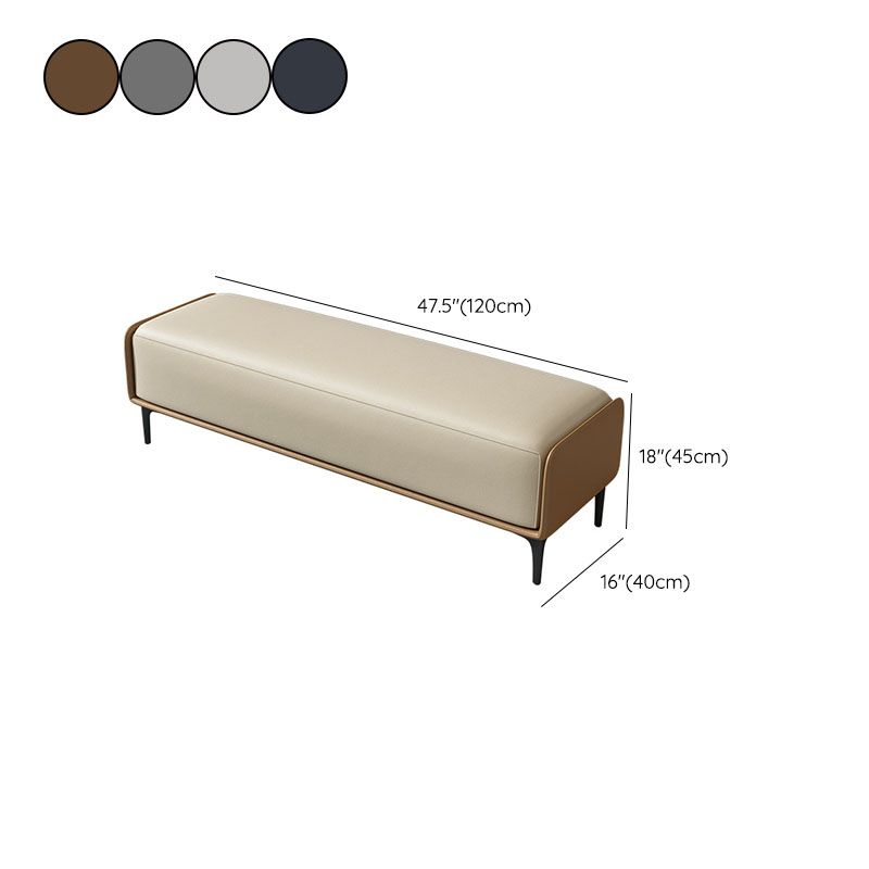 Modern Cushioned Seating Bench Rectangle Entryway and Bedroom Bench , 16" W