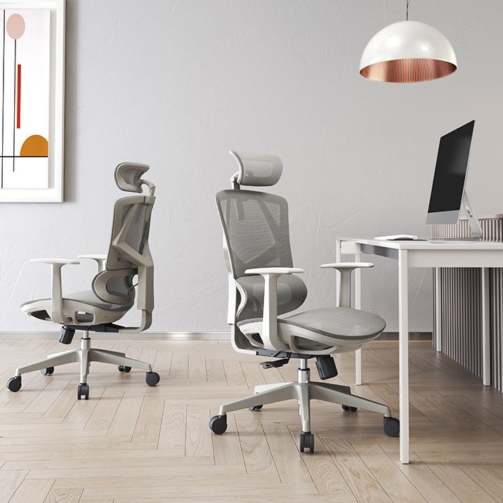 Modern Fixed Arms Desk Chair Height-adjustable Task Chair for Office