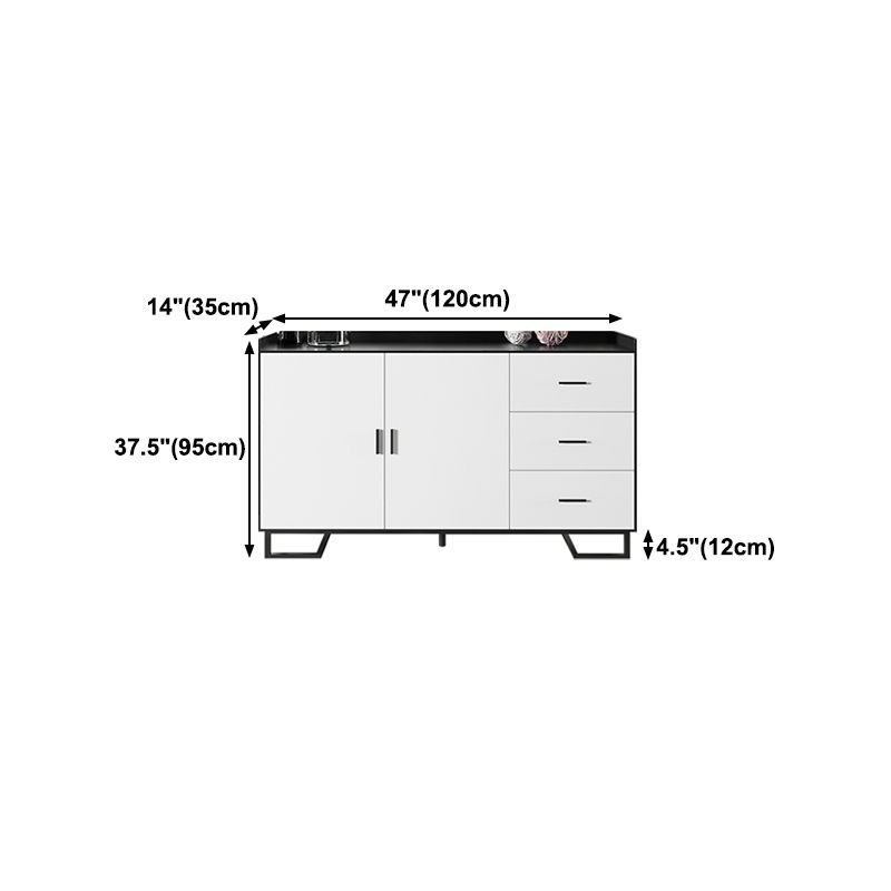 3-Drawer Dining Server Solid Wood and Manufactured Wood Cabinets Server