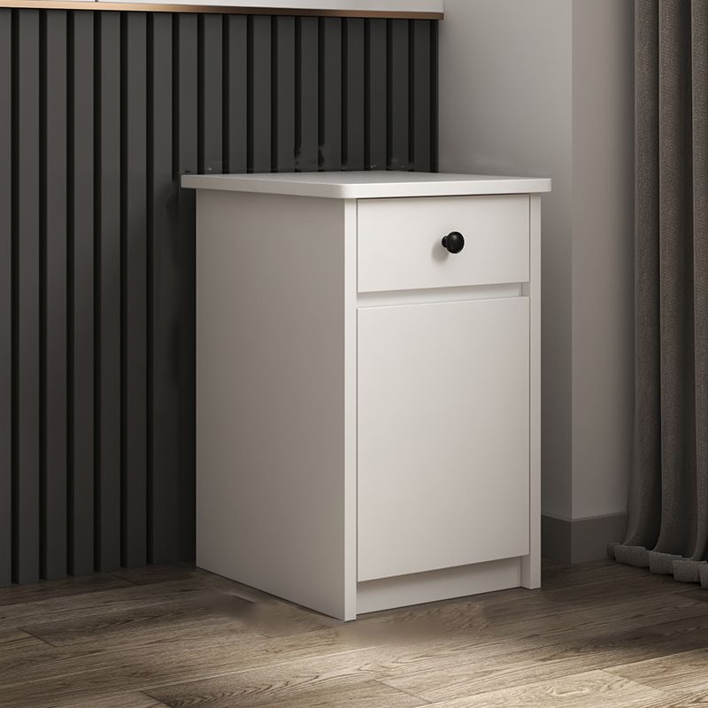 22" H Modern Bedside Cabinet Imitation Wood 1-Door 1-Drawer Nightstand