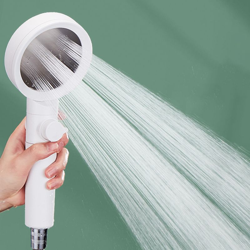 Handheld Shower Head Adjustable Spray Pattern White Round Shower Head