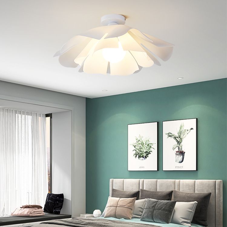 Nordic Ceiling Lamp White Acrylic Shade Flush Mount Light Fixture for Bedroom