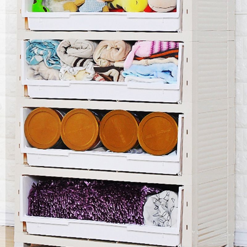 Contemporary Baby Dresser Plastic Dresser with Drawers for Kids Room