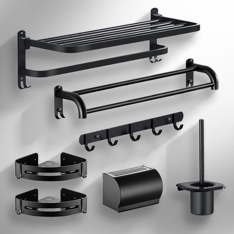 Modern Bathroom Hardware Black Paper Holder Bath Shelf Bathroom Accessory Kit