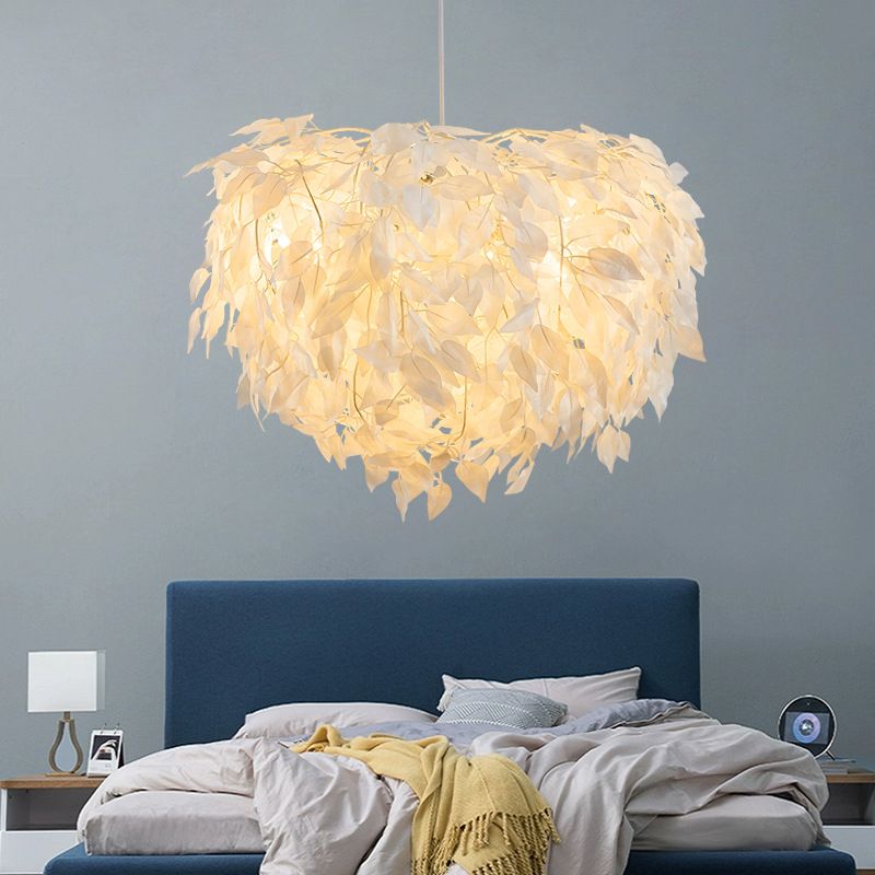 Sphère plume lustre pendentif léger chambre contemporaine luminaire en suspension