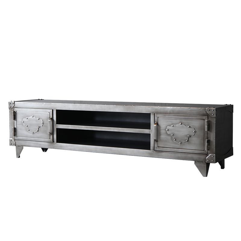 15.75"W TV Stand Industrial Style TV Console with 2 Doors for Living Room