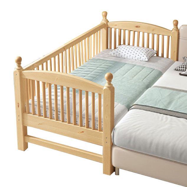 Wood Baby Crib Farmhouse Nursery Bed with Mattress and Guardrail