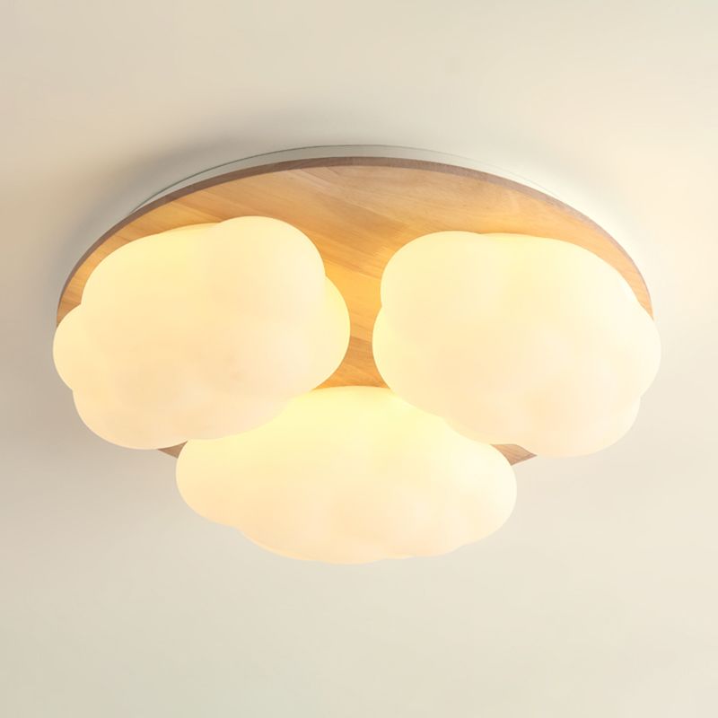 Close to Ceiling Lighting Simple Style LED Wooden Close to Ceiling Lamp