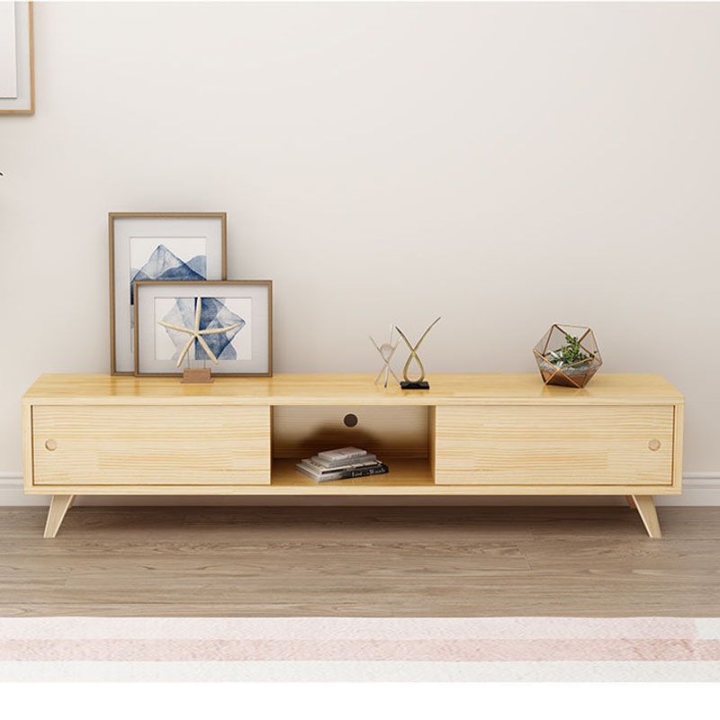 Solid Wood TV Media Console Modern Media Console for Living Room