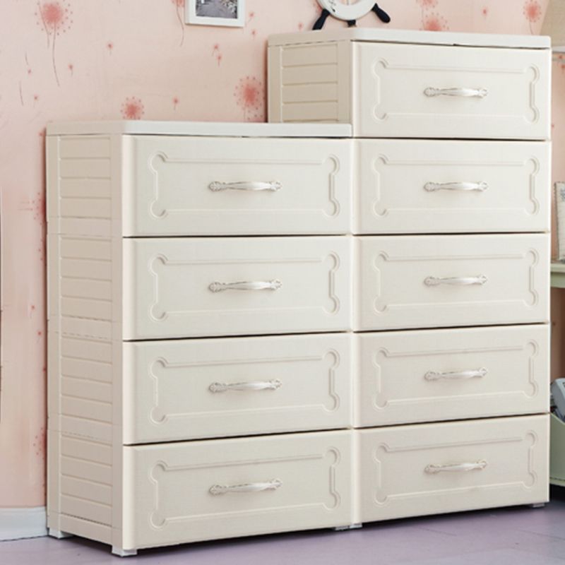 Plastic Vertical Kids Nightstand Contemporary Nursery Dresser for Home