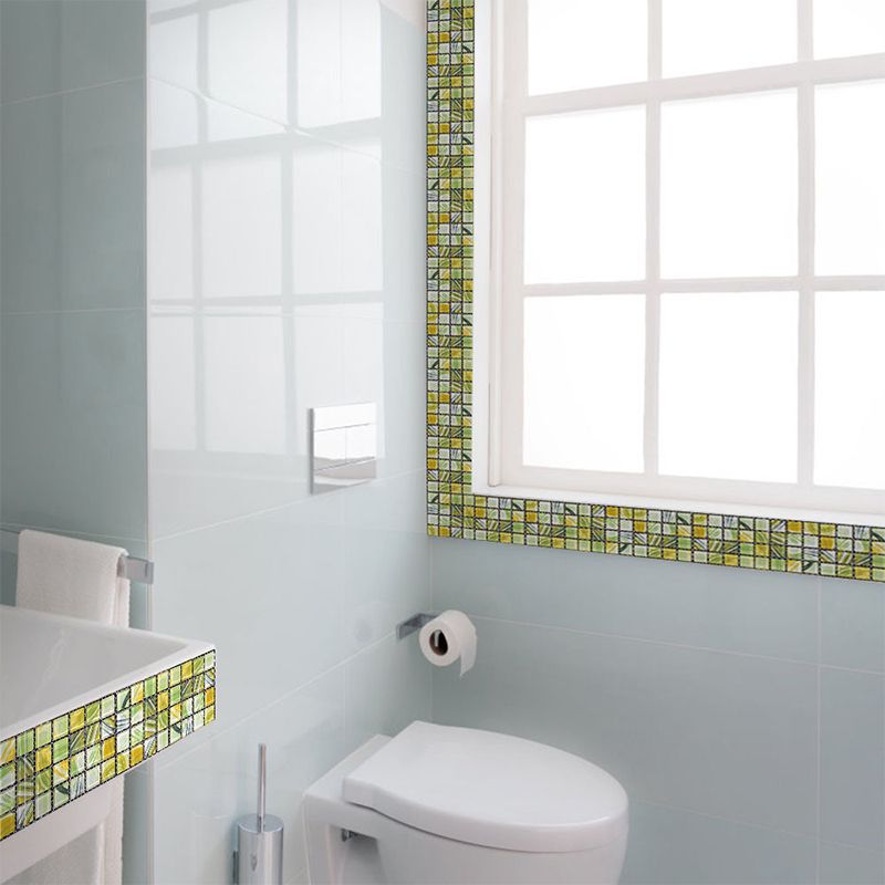 PVC Square Peel & Stick Mosaic Tile Multi-Color Backsplash & Wall Tile