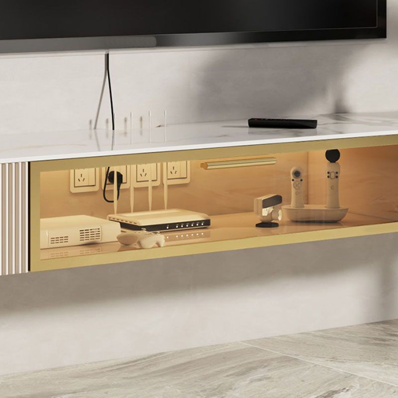 Glam TV Stand Console Enclosed Storage TV Media Console with 2 Drawers