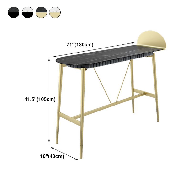 Stone Top Bar Table Traditional Luxury Bar Table with Trestle Base