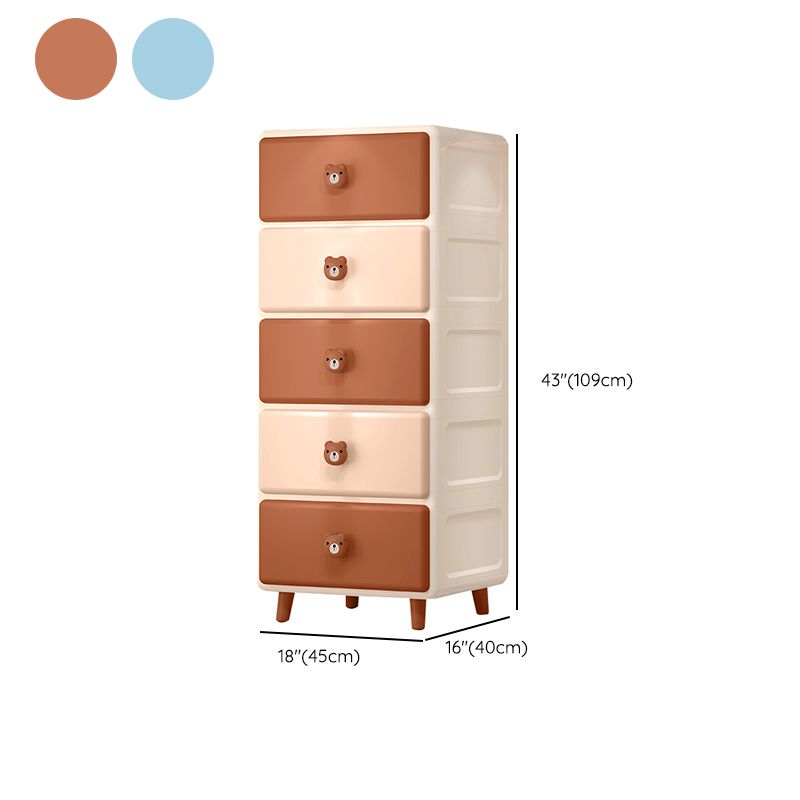 Scandinavian Baby Dresser Vertical Plastic Kids Furniture with Drawers for Bedroom