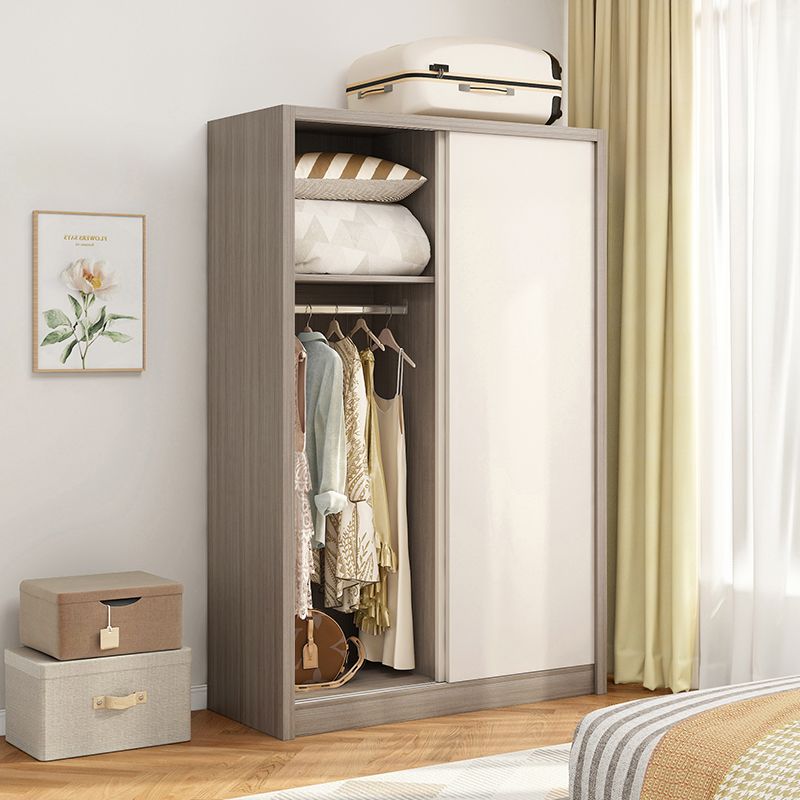 Contemporary Wardrobe Armoire Gray and White Bedroom Armoire