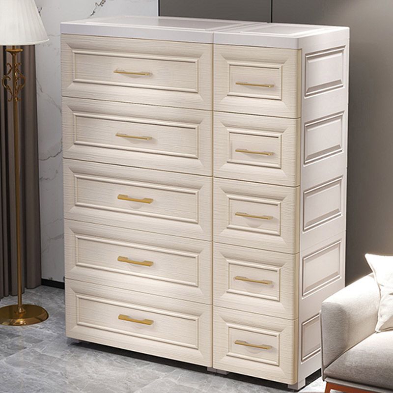 Modern Style Plastic Armoire Cabinet Wheels Included Youth Armoire for Bedroom