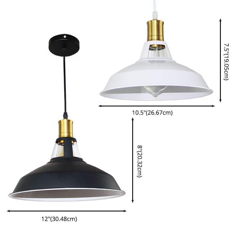 Runde Esszimmer Suspension Lampe Industrial Metall 1-Licht Anhänger Beleuchtung