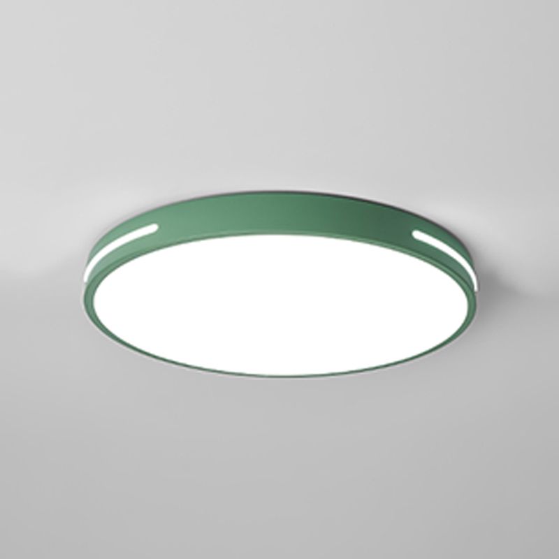 Round Shape LED Ceiling Lamp Modern Macaroon Iron 1 Light Flush Mount for Corridor