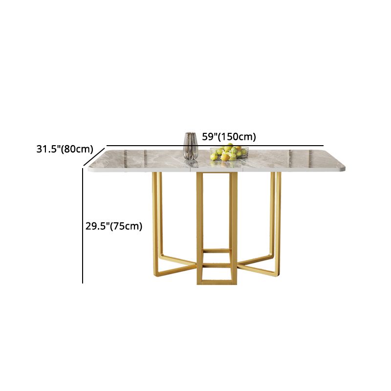 Modern Rectangle Dinette Set 1/2/5 Pieces Foldable Dining Table Set with Sintered Stone