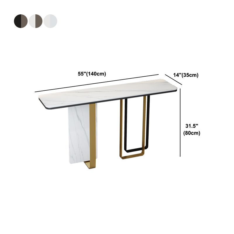 White/Black Table Glam Rectangle Console Table for Hall 31.5" High