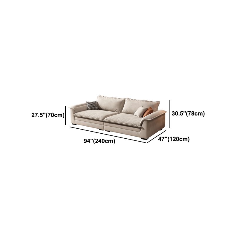 White Loose Back Sofa & Chaise Cushions Pillow Top Arm Sofa - 30.7" H