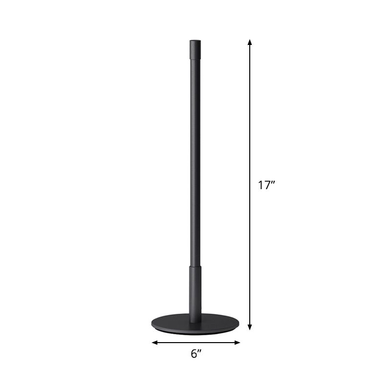 Plumb Rod Plug-In LED Night Light Simple Creative Bedside Table Lamp in Black, Warm/White Light