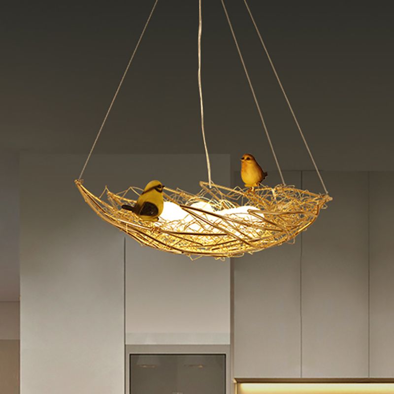 Nest Metal Art Deco Lampellalier Lighting 19,5 "/21,5" Luci da 6/9 Luci appese Lampada a soffitto in oro