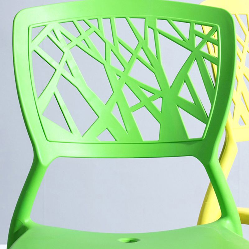 Scandinavian Plastic Patio Dining Side Chair Open Back Dining Side Chair