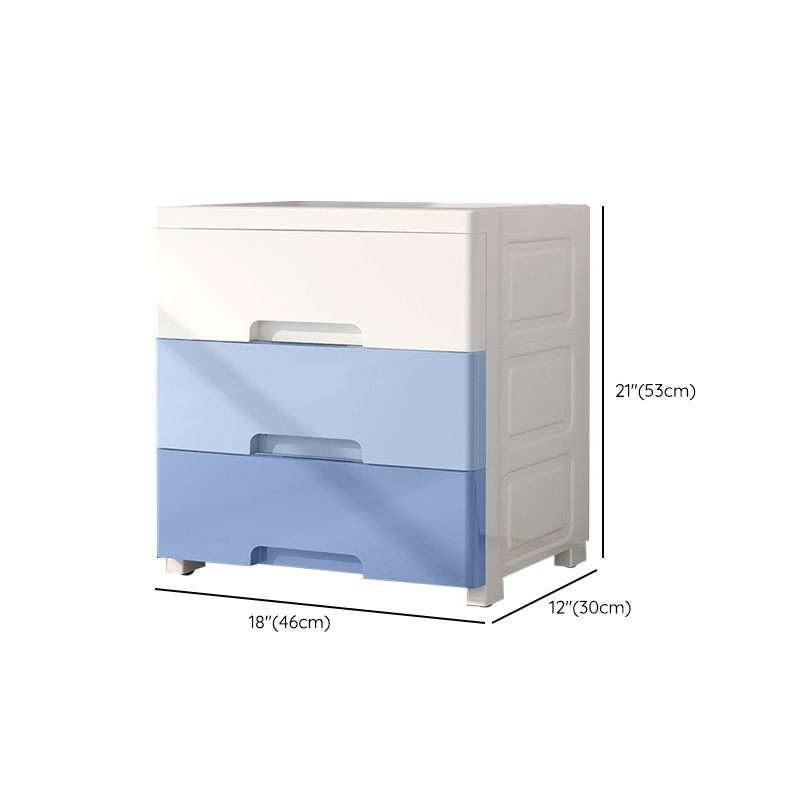 White and Blue Youth Armoire with Drawer Contemporary Coat Locker