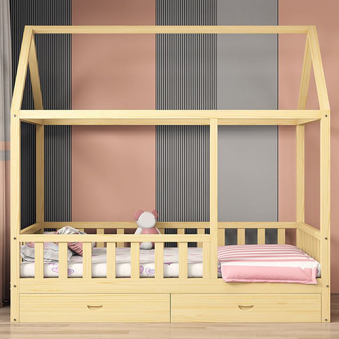 Standard Size Solid Wood Nursery Bed Modern Nursery Crib in Light Wood