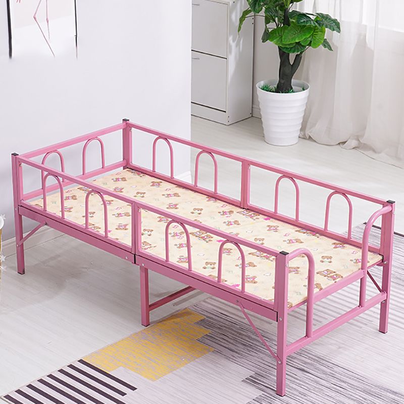 Metal Scandinavian Kids Bed Detachable Guardrails Bed with Headboard