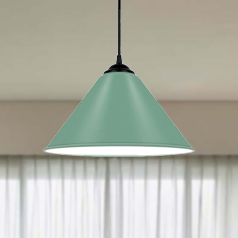 Kegelhangende licht Modern metaal 1 lichtroze/geel/groene hanglamp, 12 "/14"/16 "dia