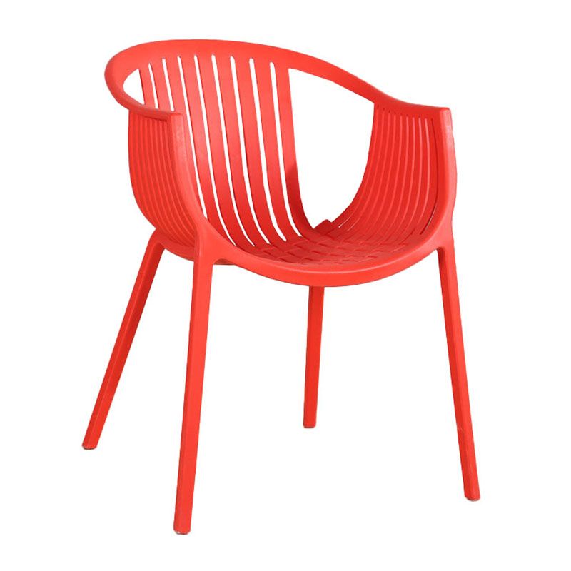 Contemporary Style Stackable Chair Dining Plastic Arm Chair for Kitchen