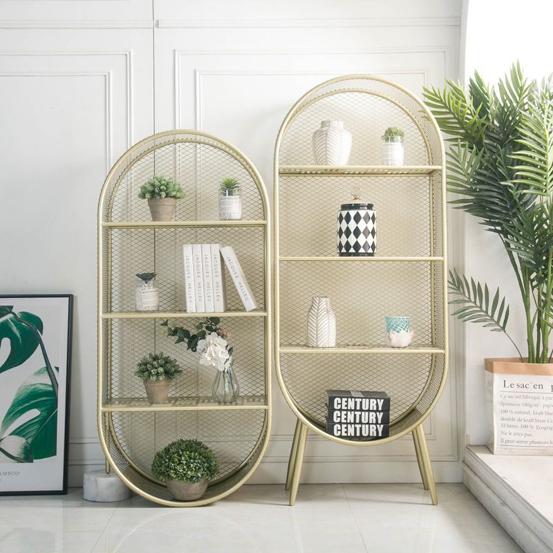 Glam Style Bookshelf Closed Back Bookcase forStudy Room Home Office