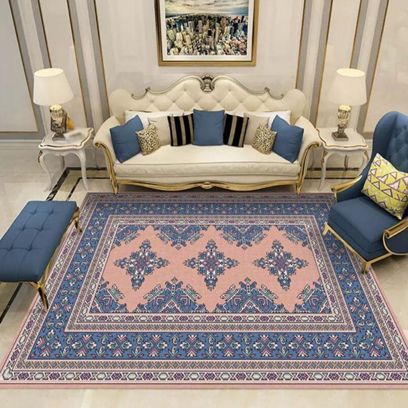 Alfombra de alfombra retro de color naranja claro alfombra gráfica lavable para sala de estar para sala de estar
